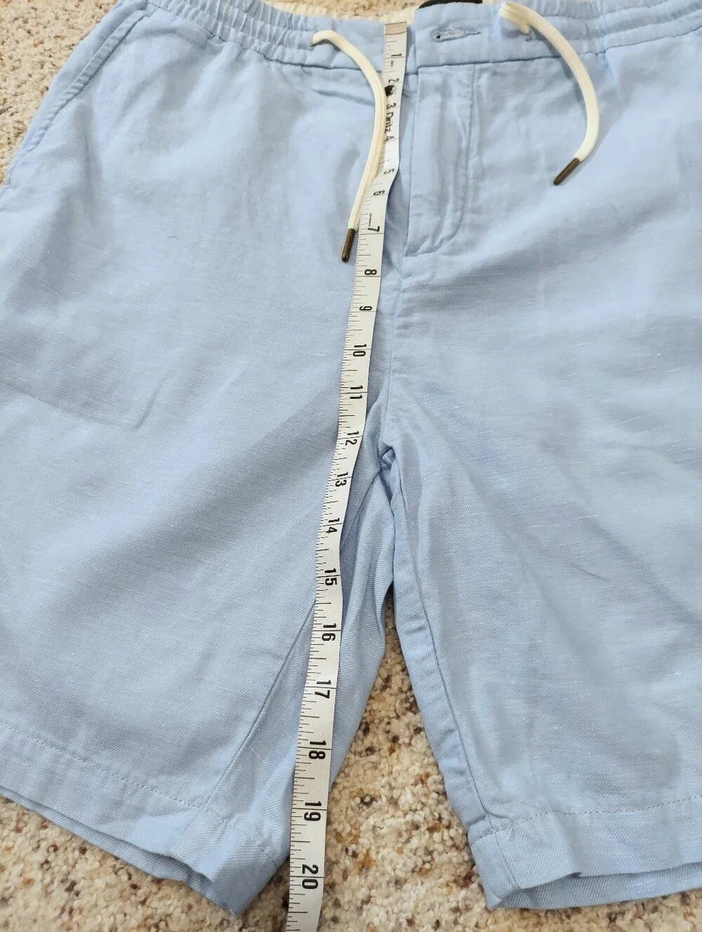 Scotch & Soda Amsterdam Fave Light Blue Organic Cotton Linen Mens Shorts XL*